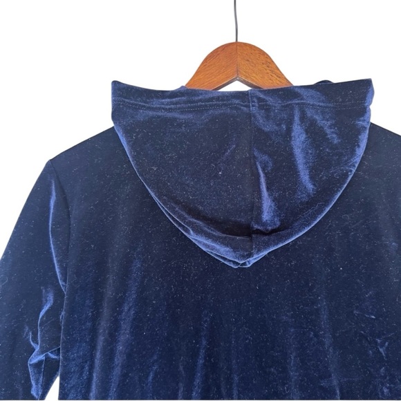 Fabletics Daria Navy Velour, Gold Zip Up, Hooded Jacket Women's XS - Picture 7 of 11